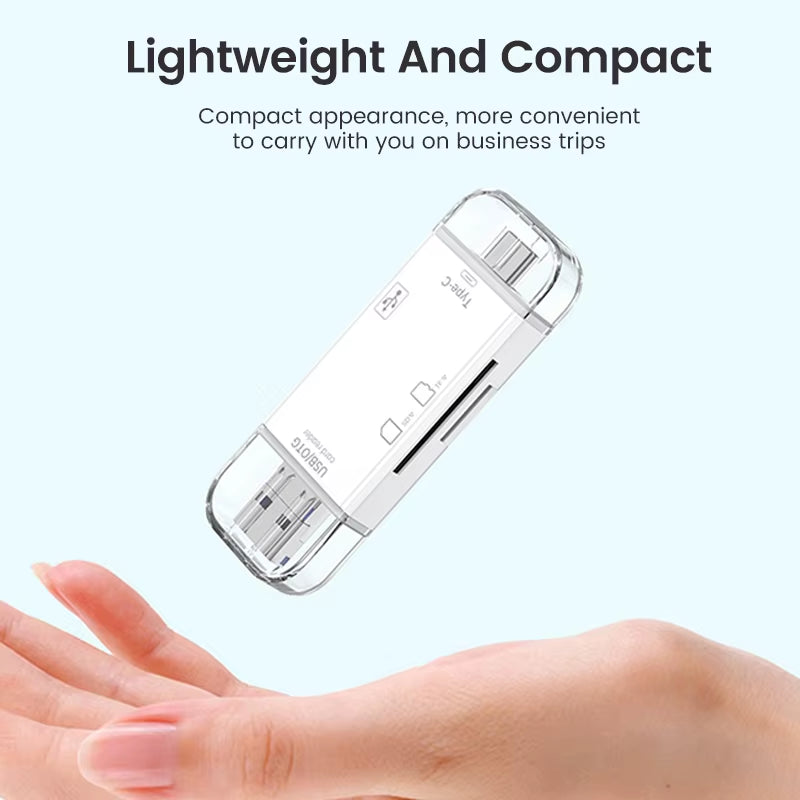 Multifunction 6 in 1 OTG SD Card Reader USB2.0 Type-C/Tf/Sd Memory Card Smart Cardreader for Laptop Accessories Adapter